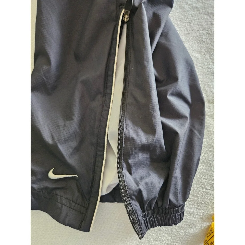Nike Team Rugged Track Pants Womens L Black White Pipin‎ Zip Cuffs Vintage Y2K